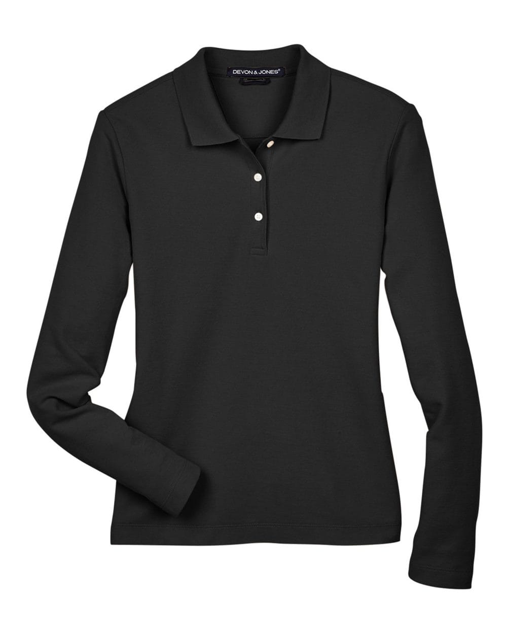 Devon & Jones Polos Devon & Jones D110W Women's Pima Piqué Long Sleeve Polo