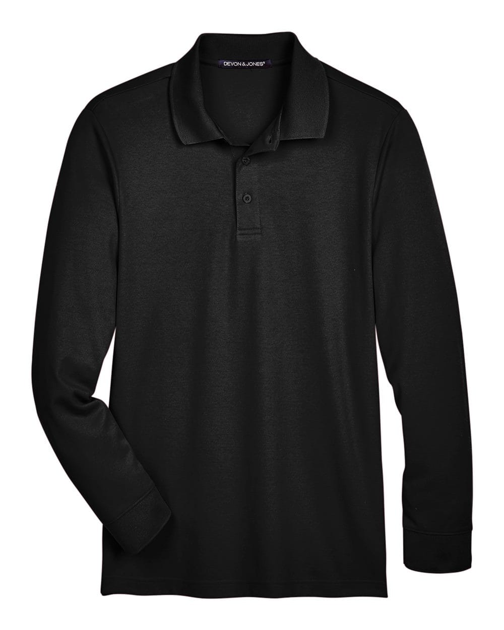 Devon & Jones Polos Devon & Jones DG20L Men's CrownLux Performance® Plaited Long Sleeve Polo