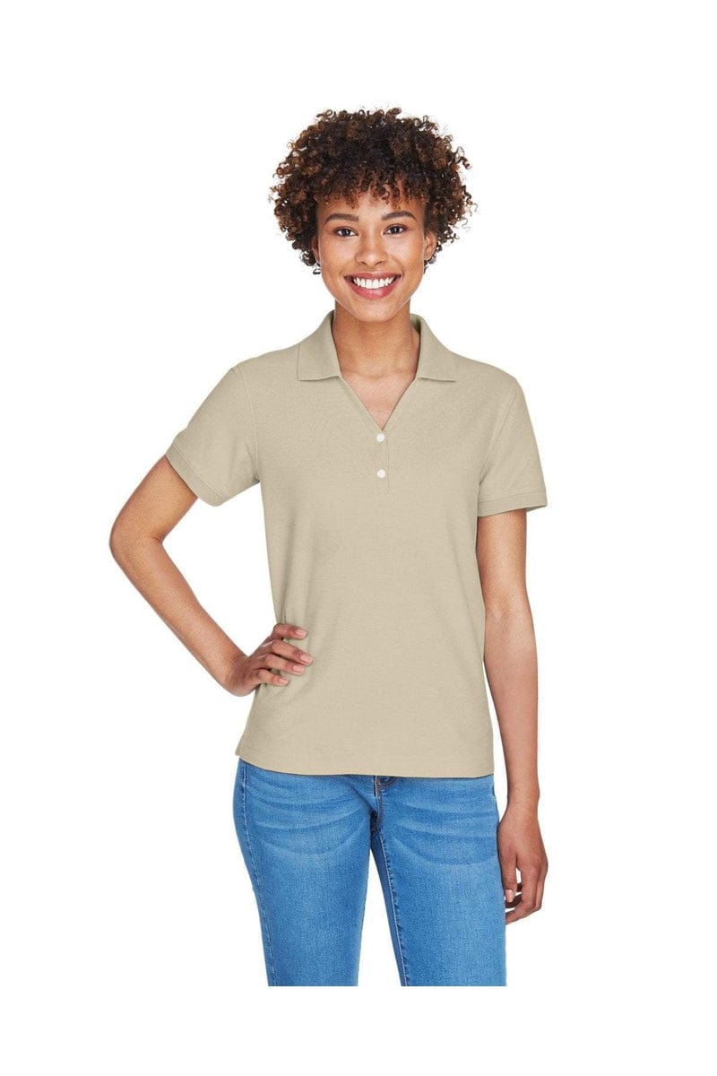 Devon & Jones Polos/Knits Devon & Jones D100W: Ladies' Pima Pique Short-Sleeve Y-Collar Polo