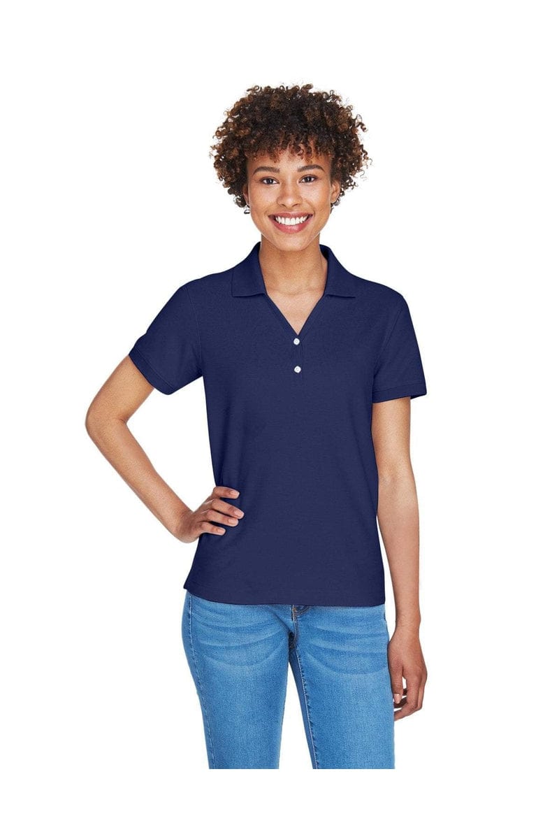 Devon & Jones D100W: Ladies' Pima Pique Short-Sleeve Y-Collar Polo |  Bulkthreads - Bulkthreads.com