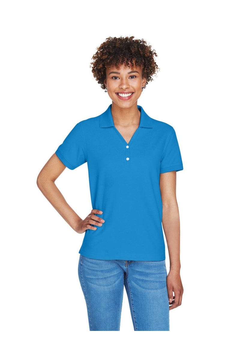 Devon & Jones Polos/Knits Devon & Jones D100W: Ladies' Pima Pique Short-Sleeve Y-Collar Polo