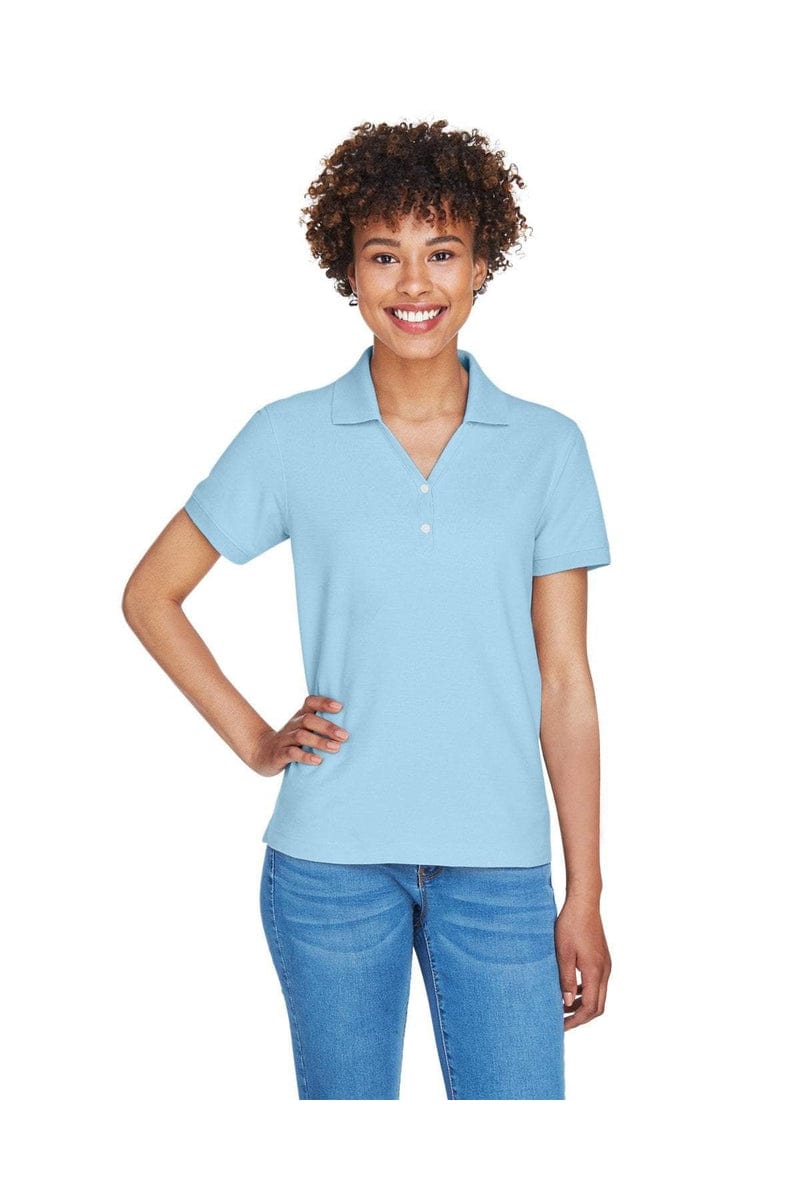 Devon & Jones Polos/Knits Devon & Jones D100W: Ladies' Pima Pique Short-Sleeve Y-Collar Polo