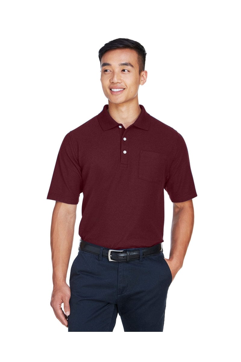 Devon & Jones Polos/Knits S / Burgundy Devon & Jones DG150P: Men's DRYTEC20(tm) Performance Pocket Polo