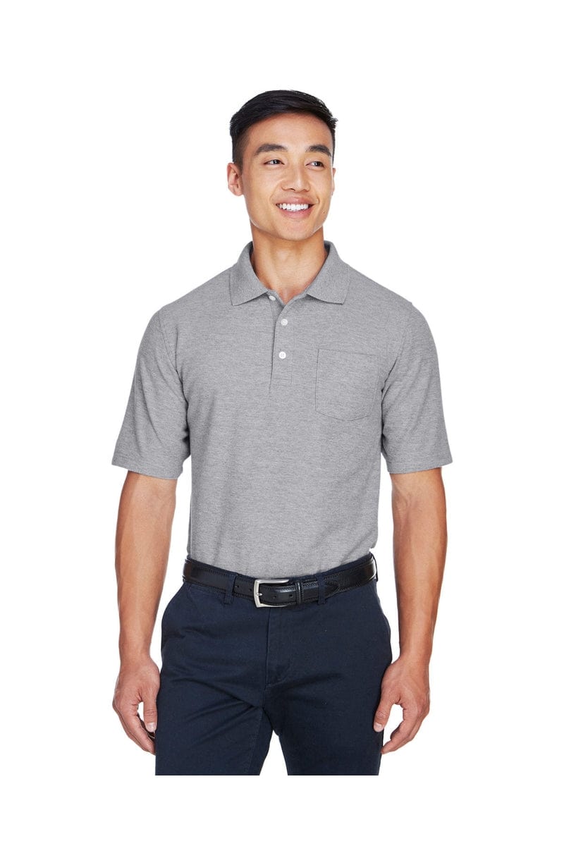 Devon & Jones Polos/Knits S / Grey Heather Devon & Jones DG150P: Men's DRYTEC20(tm) Performance Pocket Polo