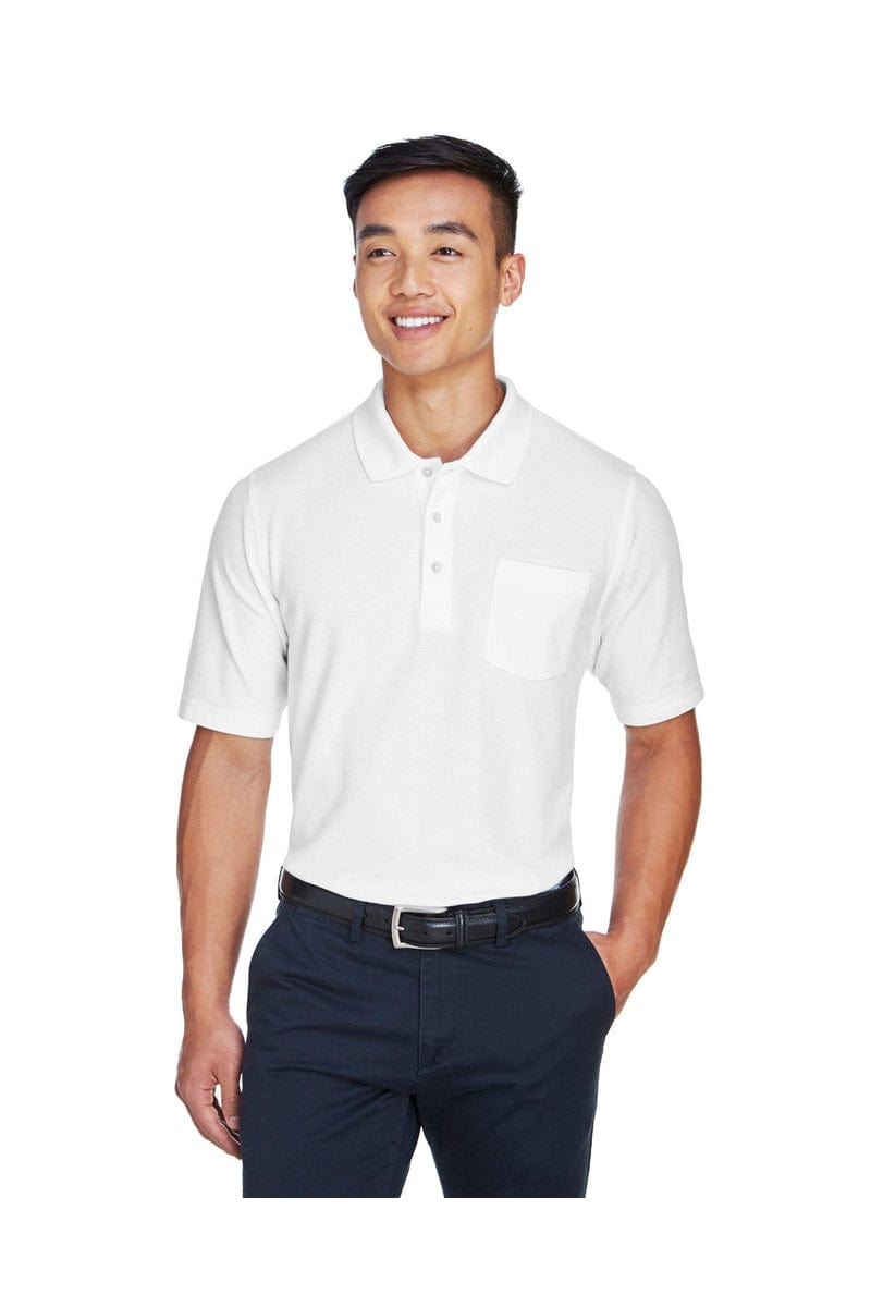 Devon & Jones Polos/Knits S / White Devon & Jones DG150P: Men's DRYTEC20(tm) Performance Pocket Polo
