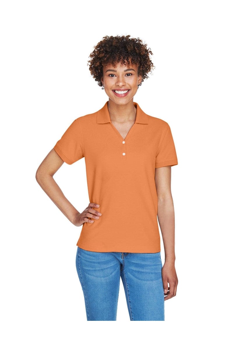 Devon & Jones Polos/Knits M / Cantaloupe Devon & Jones D100W: Ladies' Pima Pique Short-Sleeve Y-Collar Polo