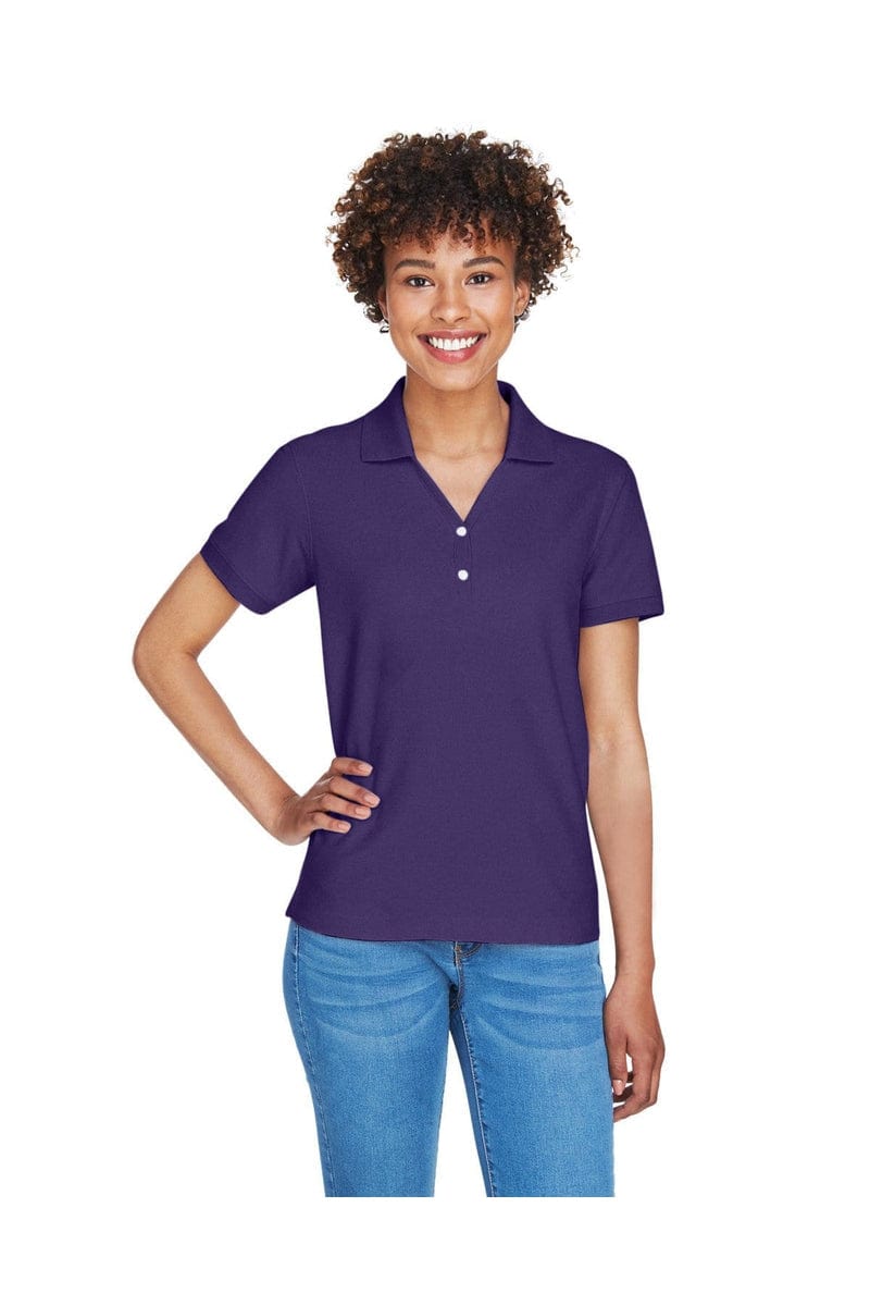 Devon & Jones Polos/Knits M / Deep Purple Devon & Jones D100W: Ladies' Pima Pique Short-Sleeve Y-Collar Polo