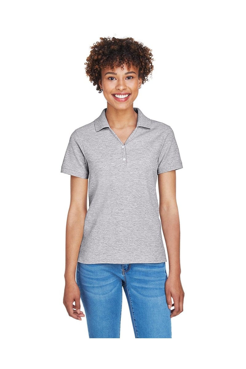 Devon & Jones Polos/Knits XS / Grey Heather Devon & Jones D100W: Ladies' Pima Pique Short-Sleeve Y-Collar Polo
