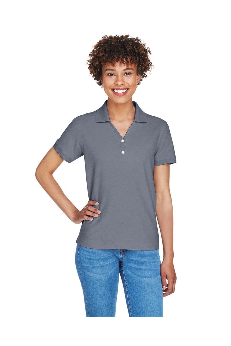 Devon & Jones Polos/Knits XS / Navy Devon & Jones D100W: Ladies' Pima Pique Short-Sleeve Y-Collar Polo