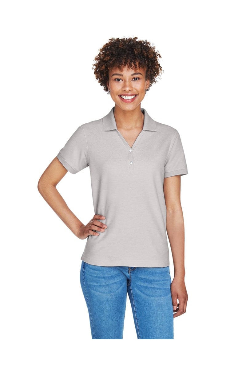 Devon & Jones Polos/Knits XS / Silver Devon & Jones D100W: Ladies' Pima Pique Short-Sleeve Y-Collar Polo