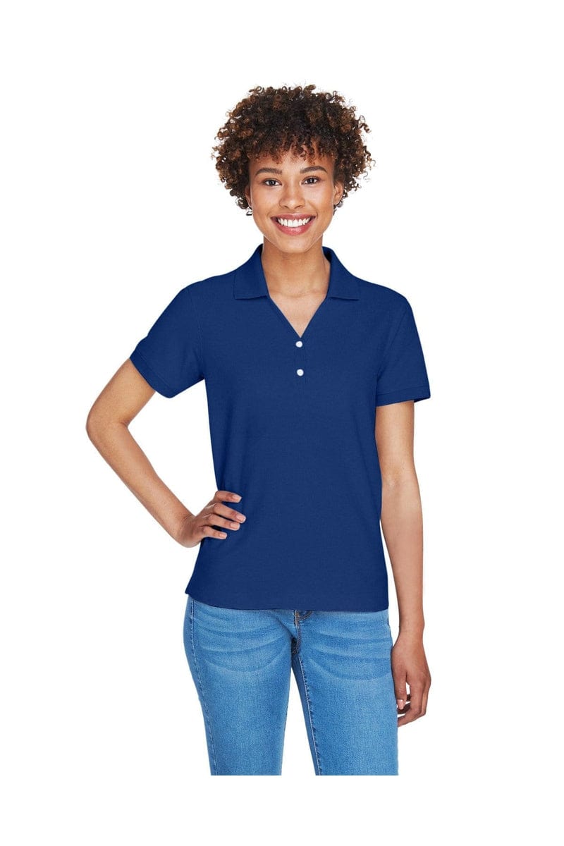 Devon & Jones Polos/Knits XS / True Royal Devon & Jones D100W: Ladies' Pima Pique Short-Sleeve Y-Collar Polo