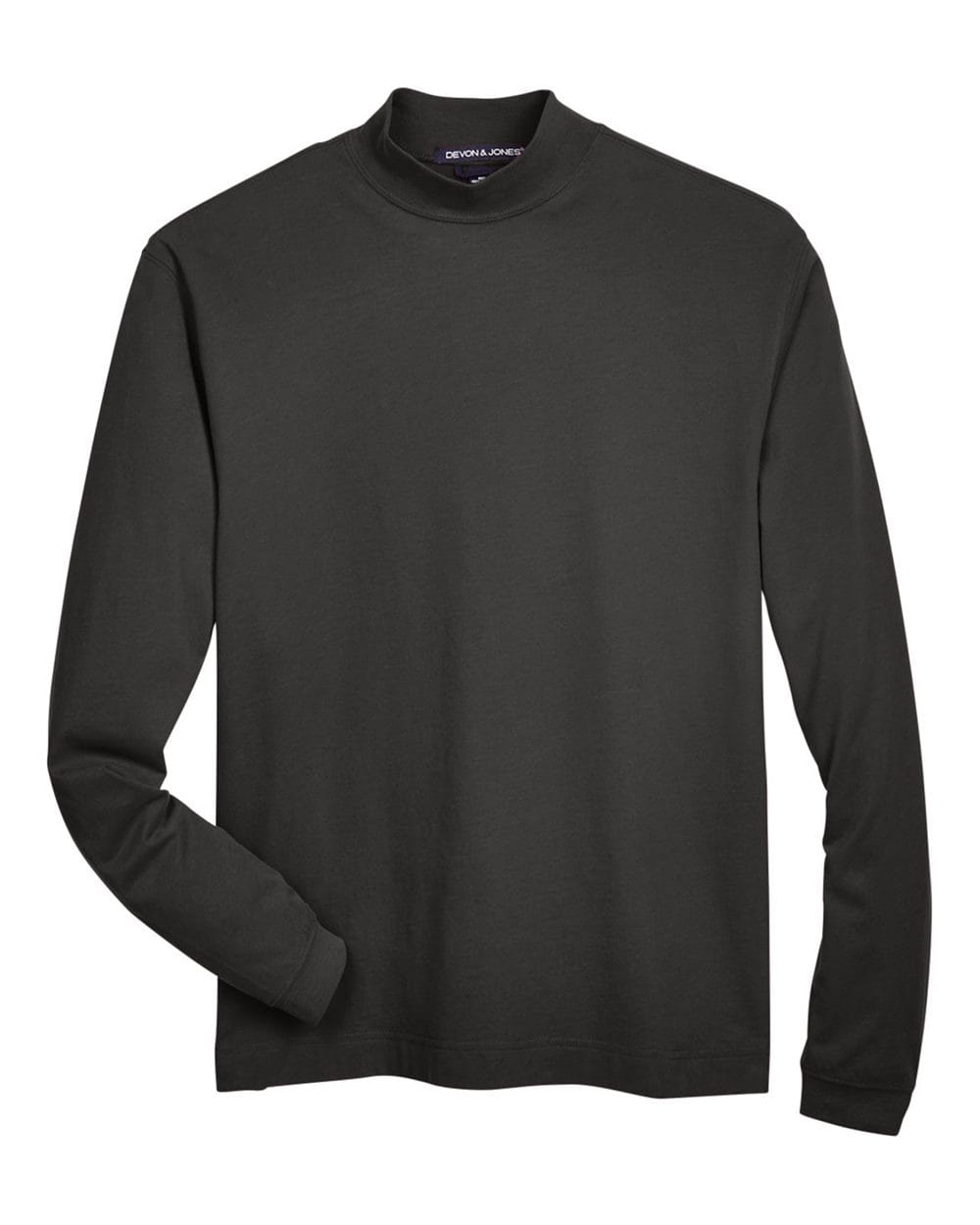 Devon & Jones T-Shirts - Long Sleeve Devon & Jones D420 Unisex Sueded Jersey Mock Neck T-Shirt