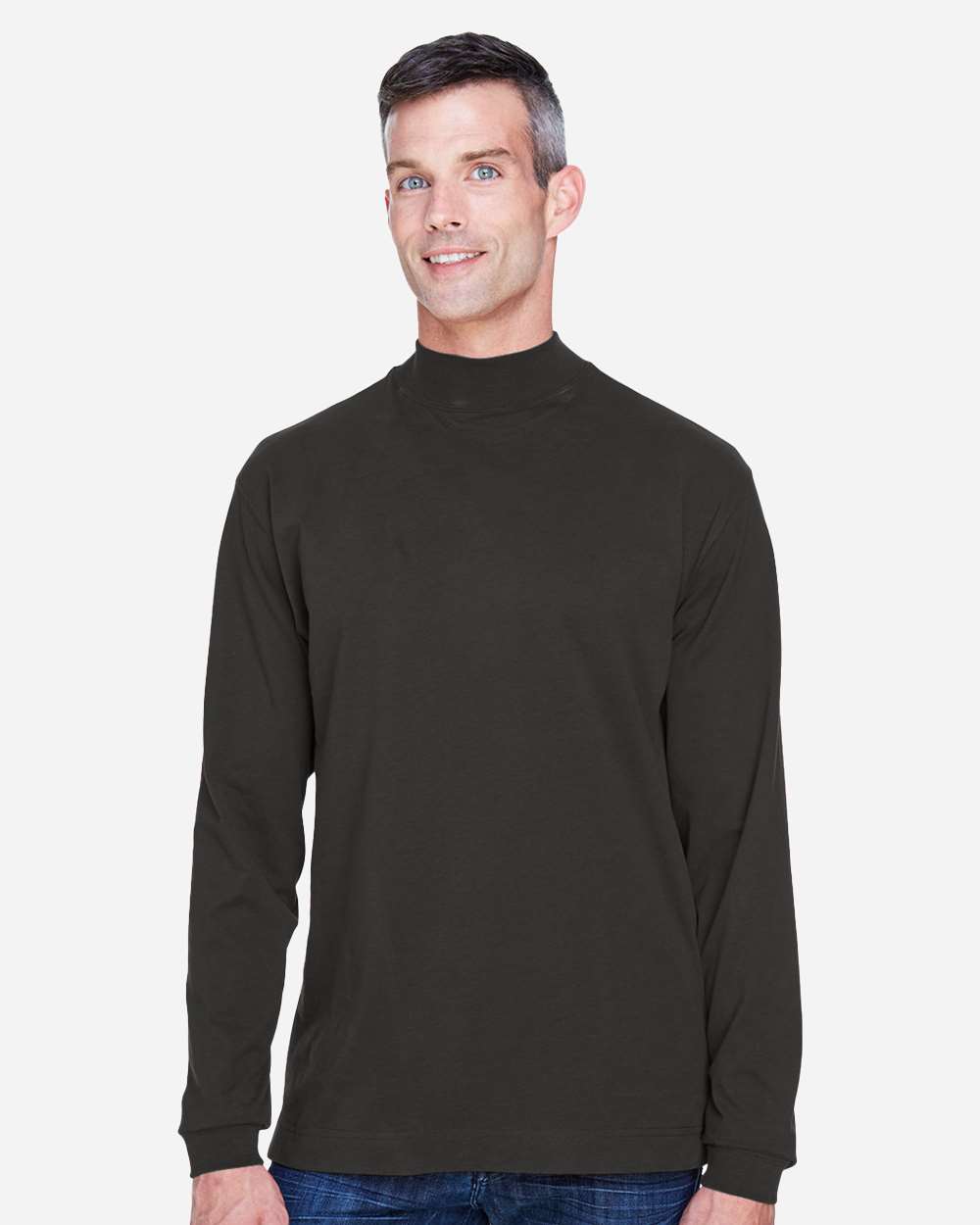 Devon & Jones T-Shirts - Long Sleeve XS / Black Devon & Jones D420 Unisex Sueded Jersey Mock Neck T-Shirt