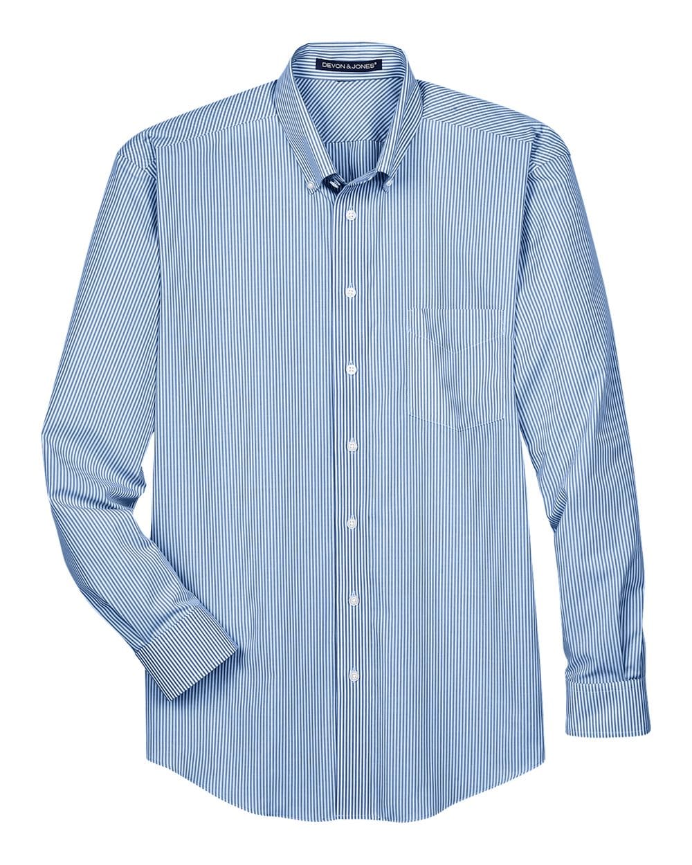 Devon & Jones Wovens Devon & Jones D645 Men's Crown Collection® Banker Stripe Woven Dress Shirt
