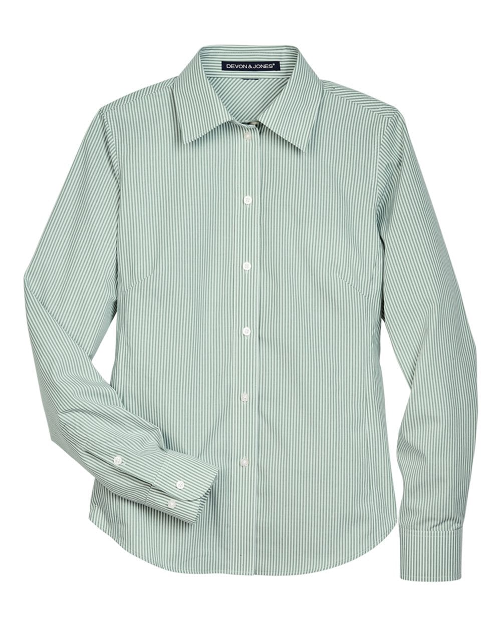 Devon & Jones Wovens Devon & Jones D645W Women's Crown Collection® Banker Stripe Woven Dress Shirt