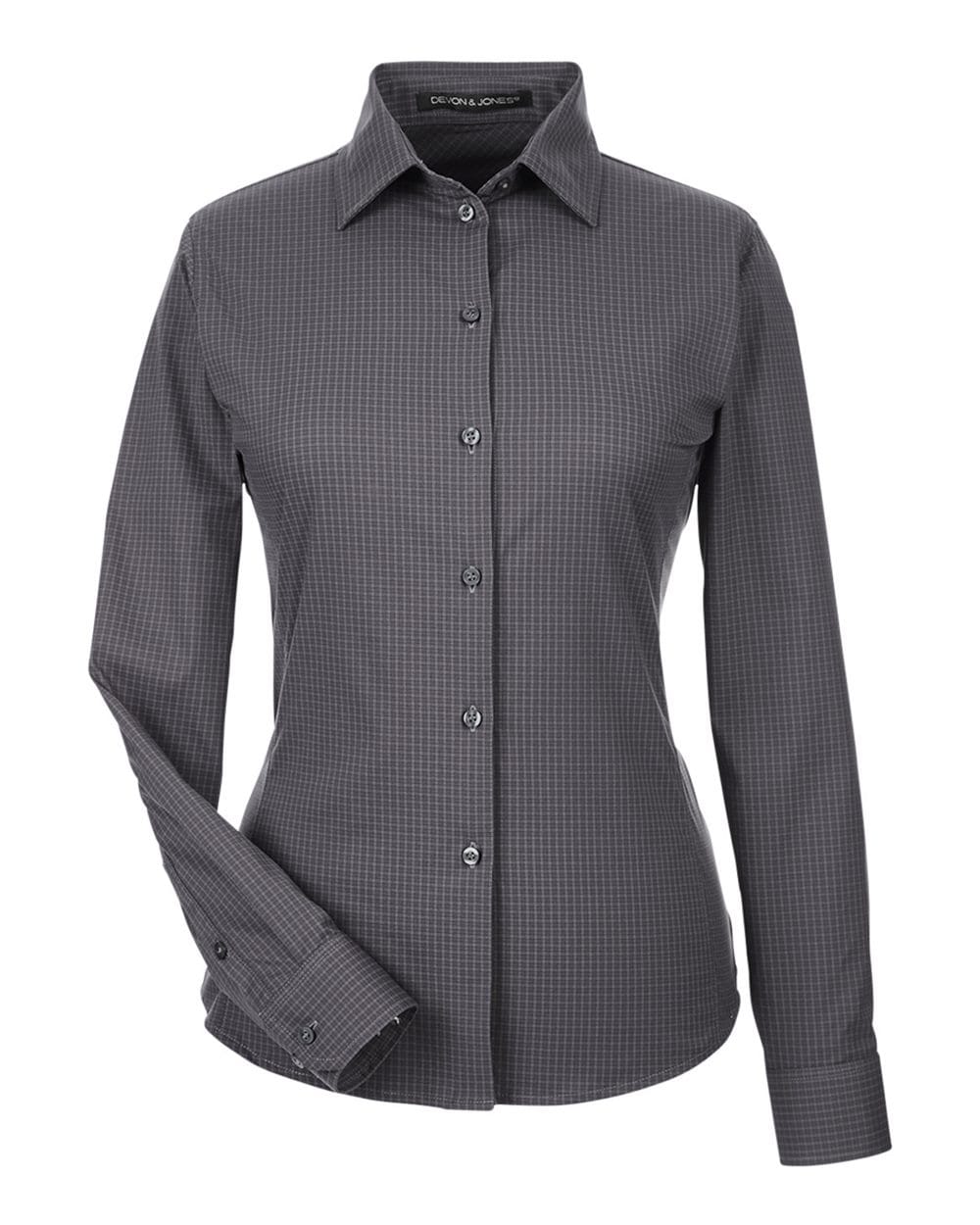Devon & Jones Wovens Devon & Jones DG535W Women's CrownLux Performance® Tonal Mini Check Woven Dress Shirt
