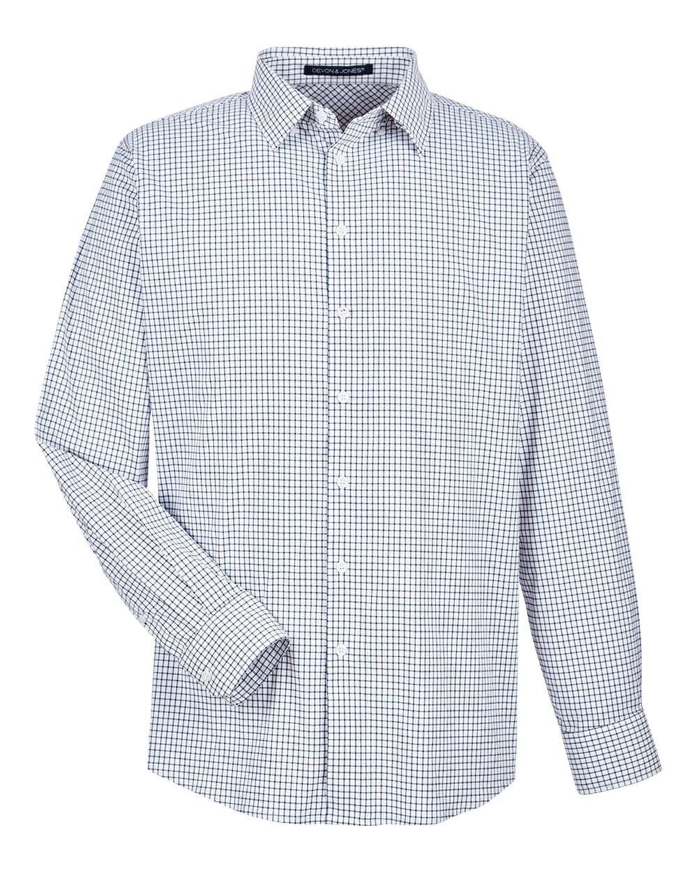 Devon & Jones Wovens Devon & Jones DG540 Men's CrownLux Performance® Micro Windowpane Woven Dress Shirt