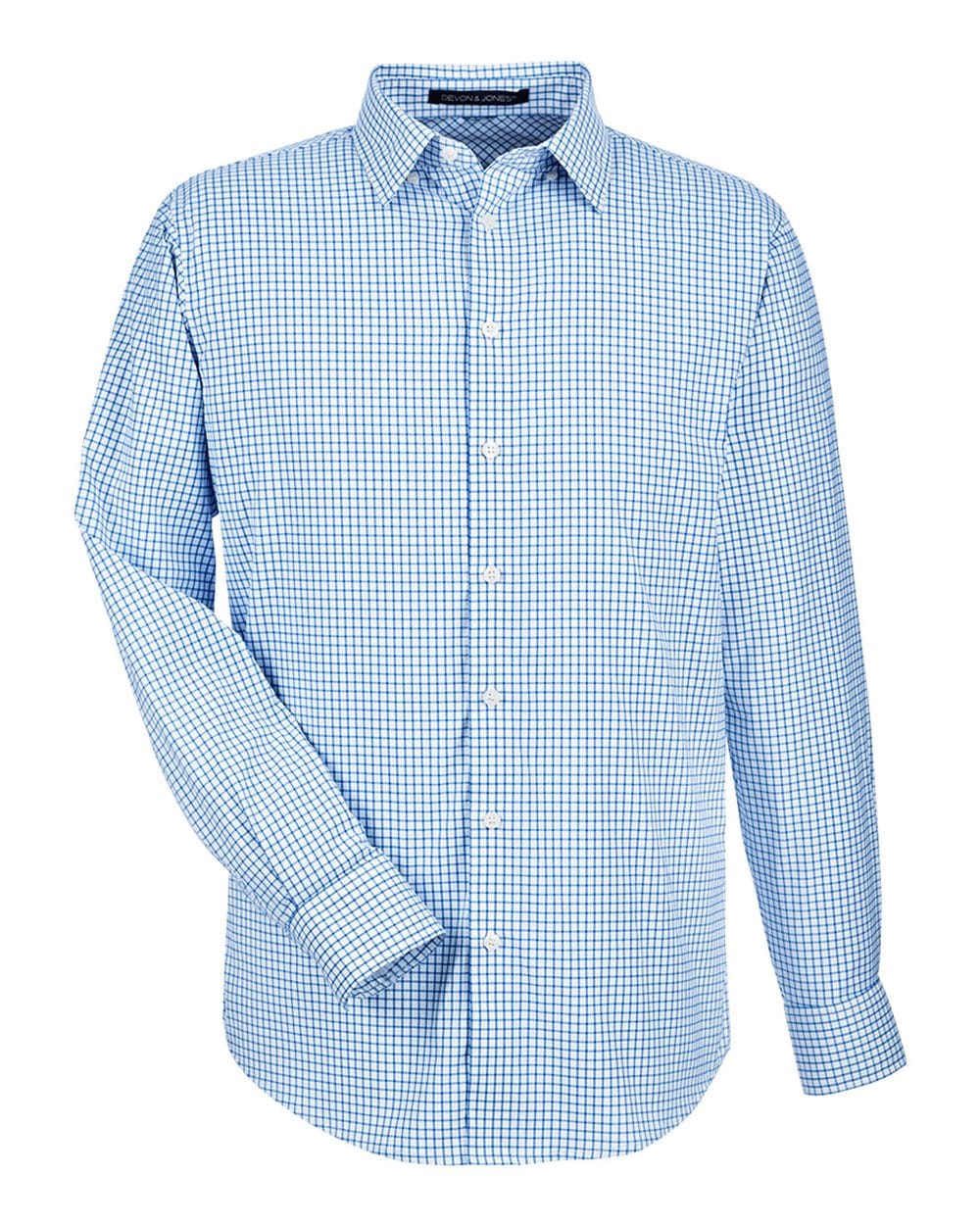Devon & Jones Wovens Devon & Jones DG540 Men's CrownLux Performance® Micro Windowpane Woven Dress Shirt