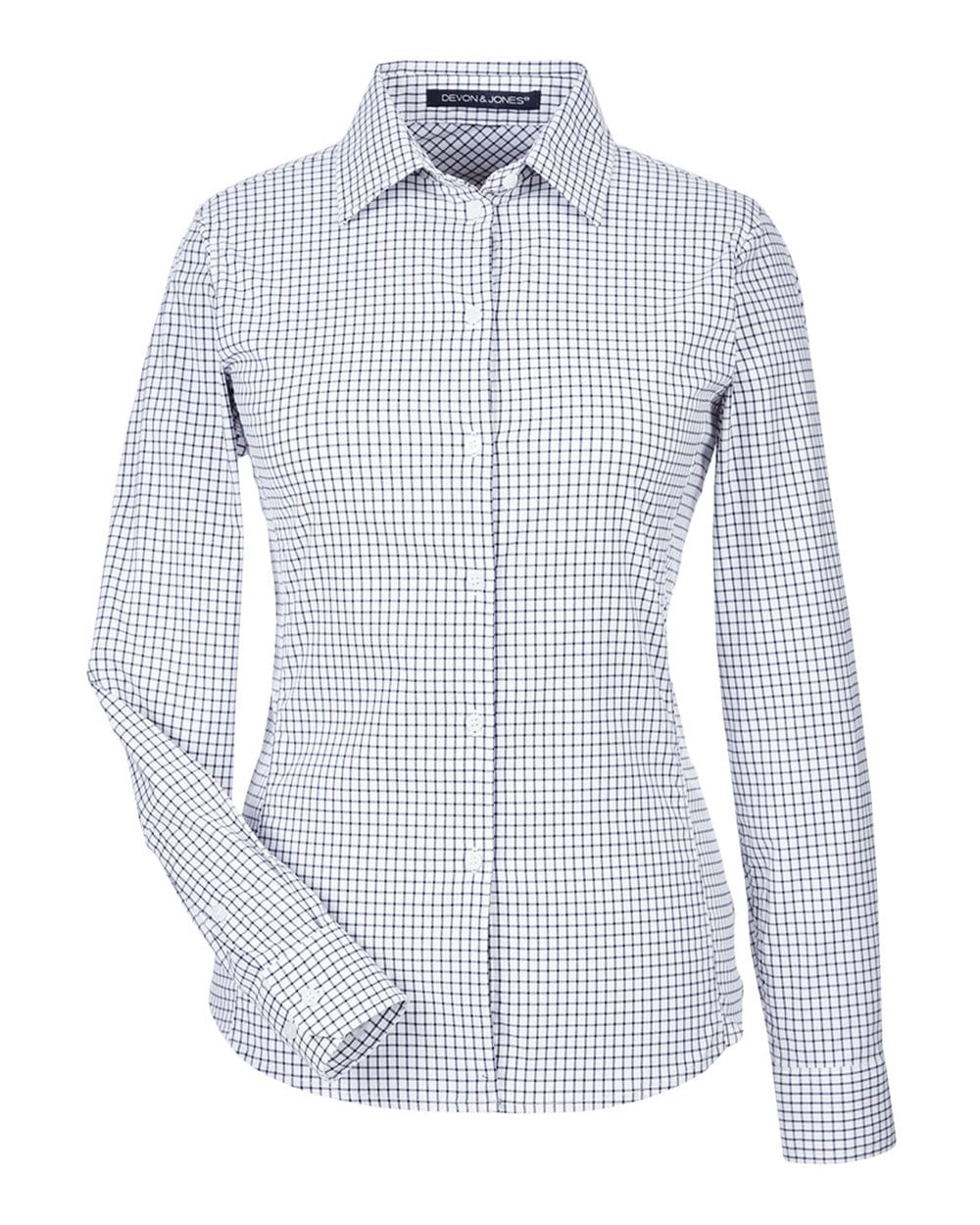 Devon & Jones Wovens Devon & Jones DG540W Women's CrownLux Performance® Micro Windowpane Woven Dress Shirt