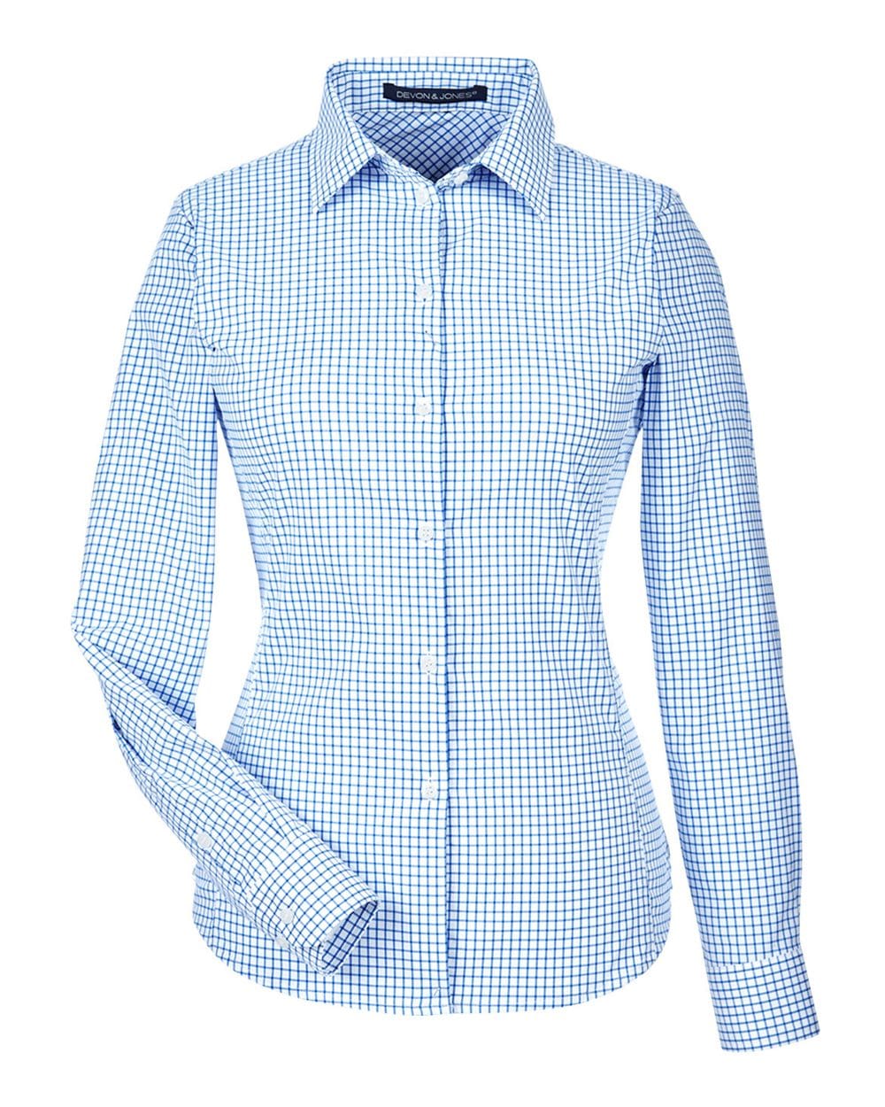 Devon & Jones Wovens Devon & Jones DG540W Women's CrownLux Performance® Micro Windowpane Woven Dress Shirt