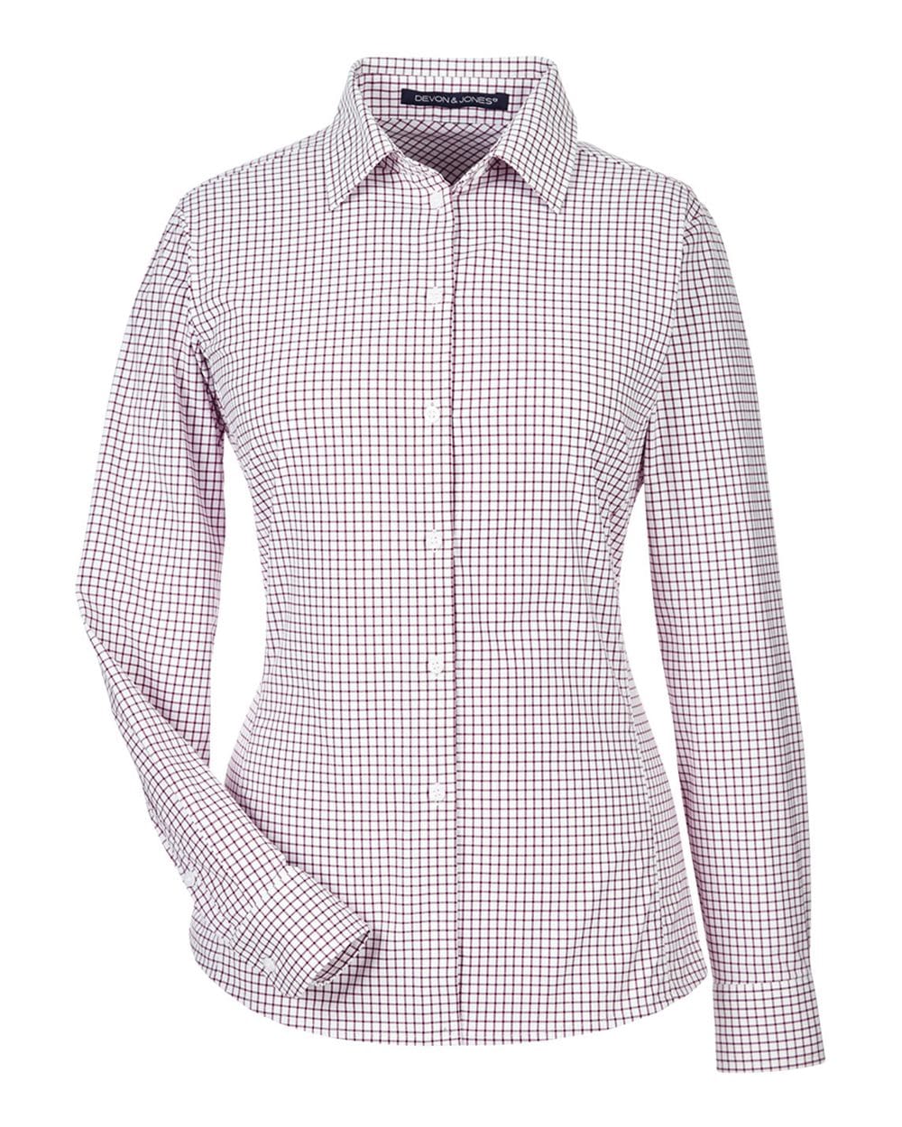 Devon & Jones Wovens Devon & Jones DG540W Women's CrownLux Performance® Micro Windowpane Woven Dress Shirt