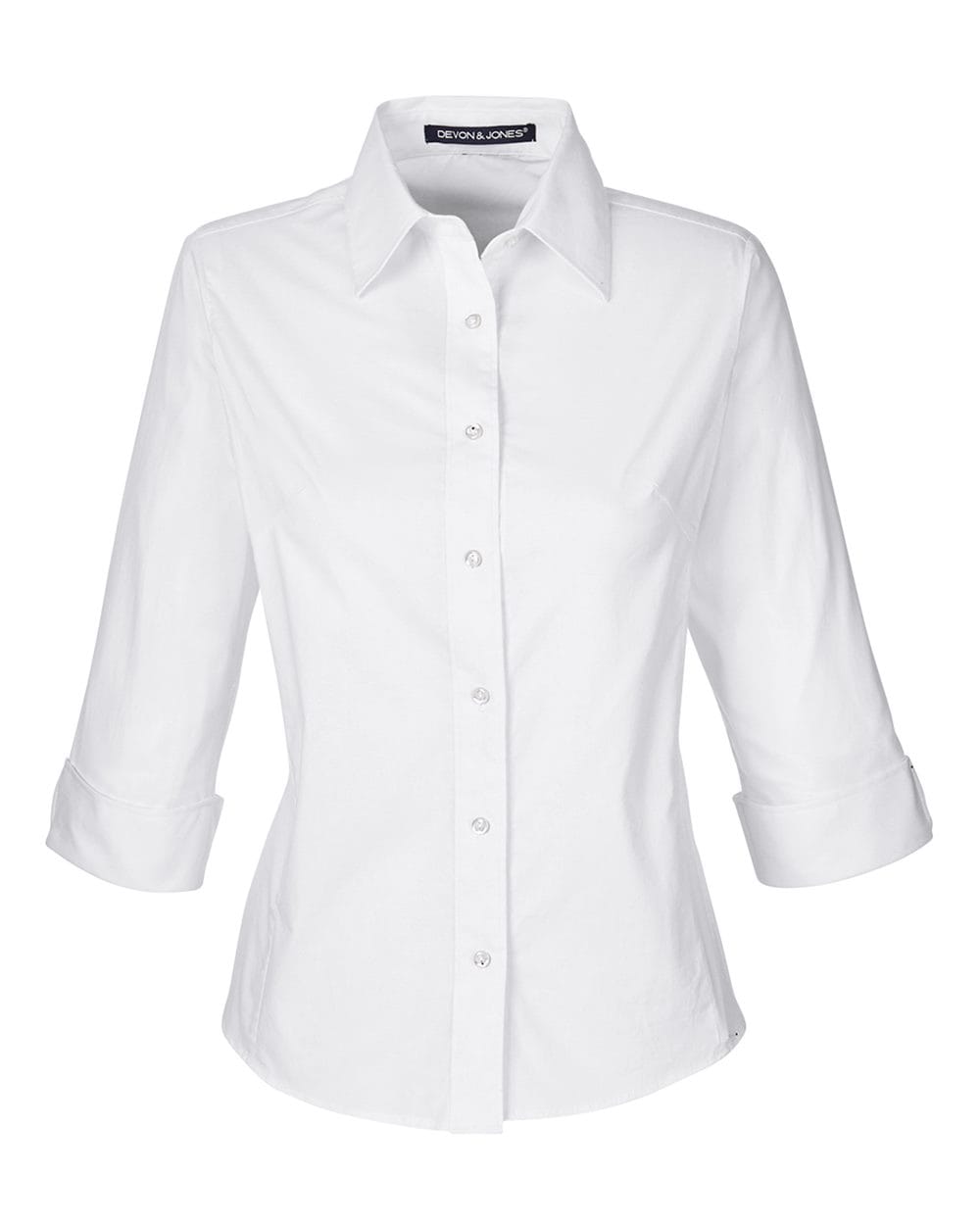 Devon & Jones Wovens Devon & Jones DP625W Women's Perfect Fit™ Three-Quarter Sleeve Stretch Poplin Dress Shirt