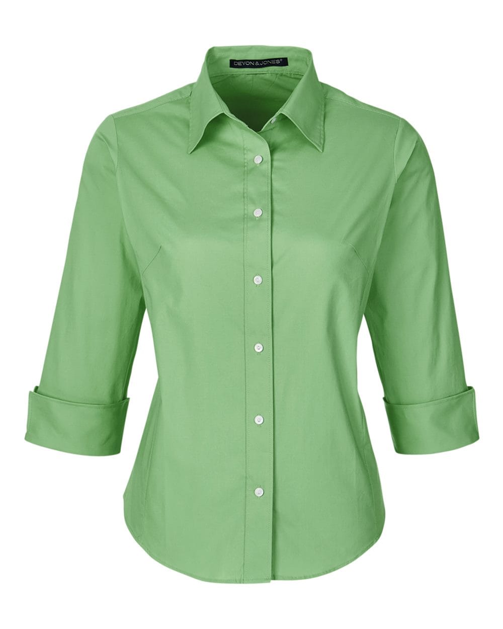 Devon & Jones Wovens Devon & Jones DP625W Women's Perfect Fit™ Three-Quarter Sleeve Stretch Poplin Dress Shirt