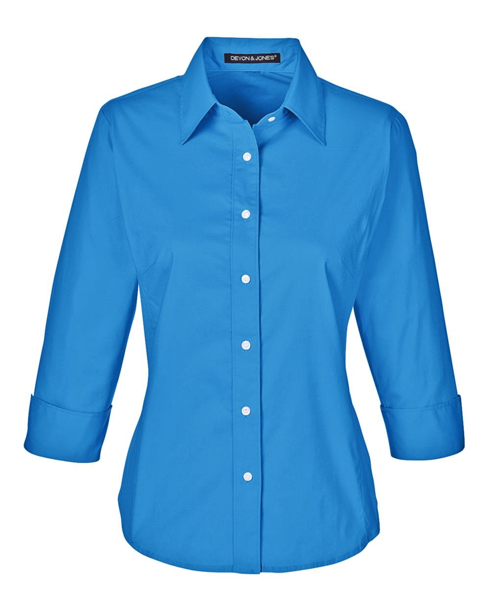 Devon & Jones Wovens Devon & Jones DP625W Women's Perfect Fit™ Three-Quarter Sleeve Stretch Poplin Dress Shirt