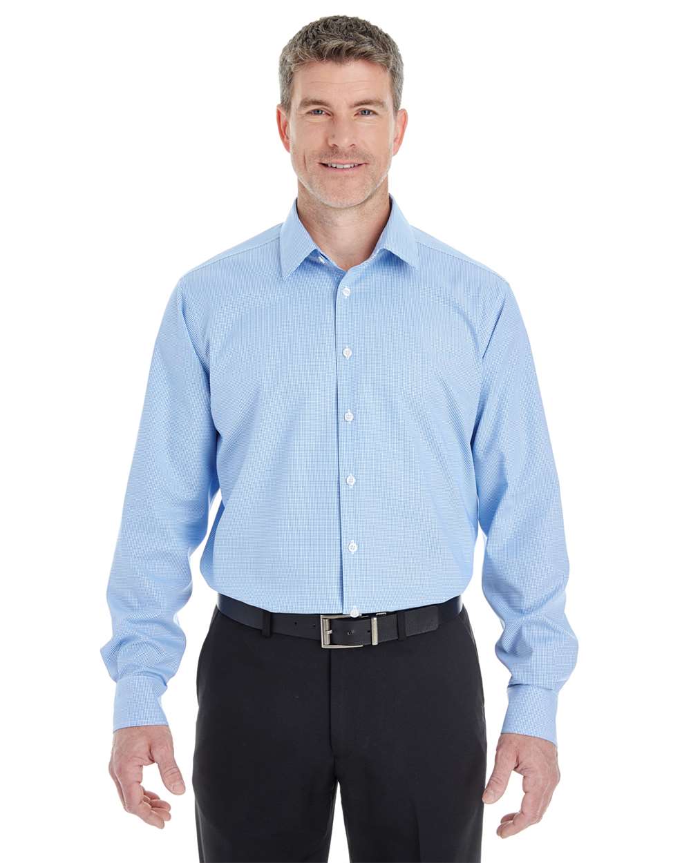 Devon & Jones Wovens S / French Blue Devon & Jones DG532 Men's Crown Collection® Royal Dobby Dress Shirt