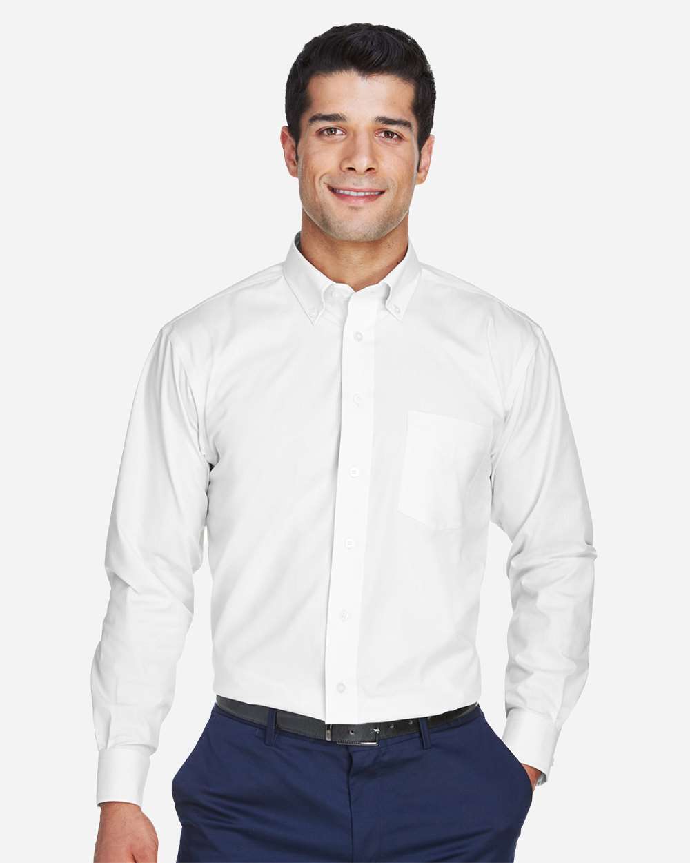 Devon & Jones Wovens S / White Devon & Jones D630 Men's Crown Collection® Oxford Woven Dress Shirt