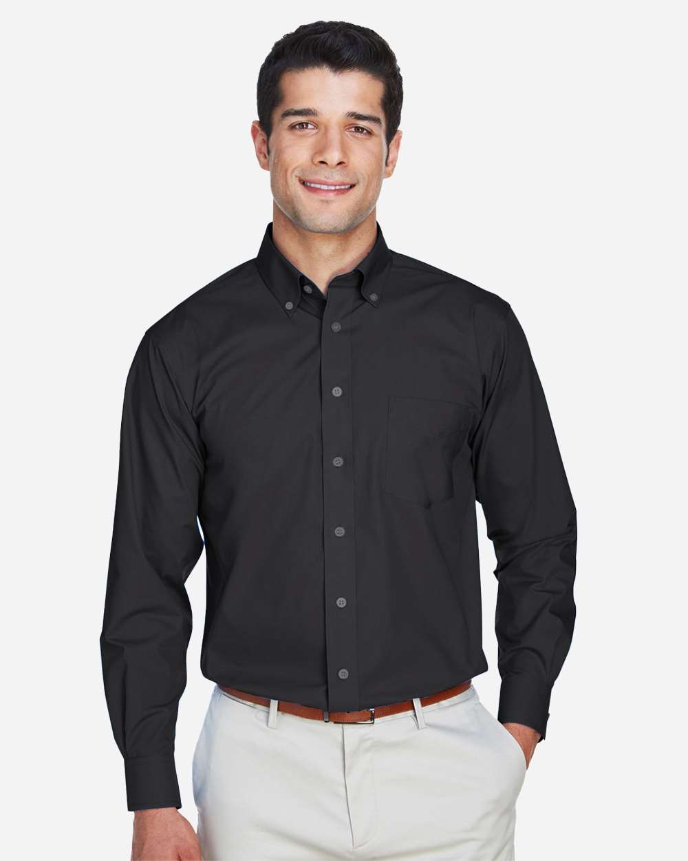 Devon & Jones Wovens XS / Black Devon & Jones D620 Men's Crown Collection® Broadcloth Woven Dress Shirt