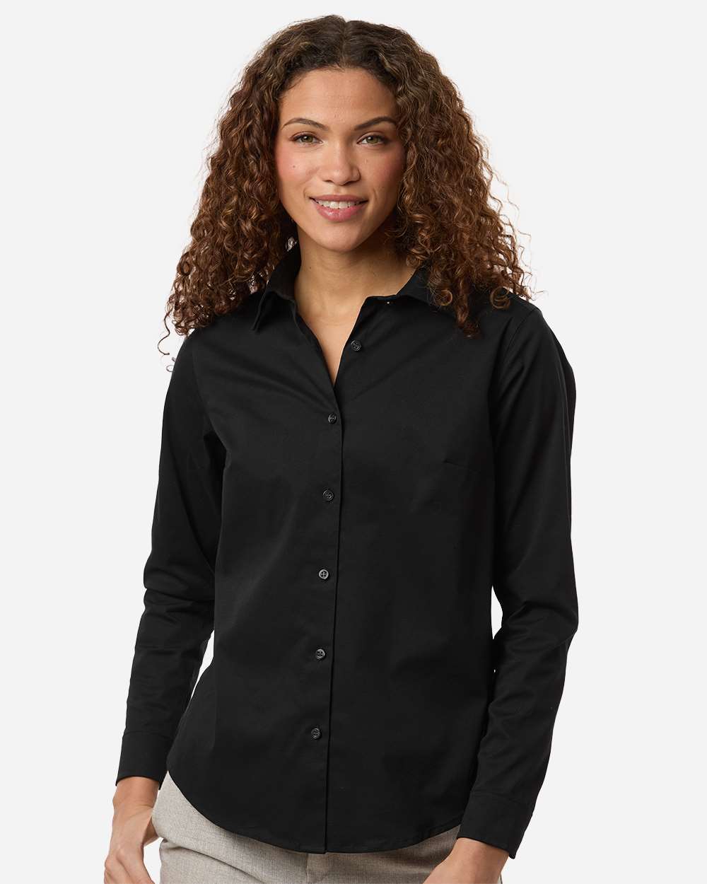 Devon & Jones Wovens XS / Black Devon & Jones DG505W Women's CrownLux Performance® Spencer Poplin Dress Shirt