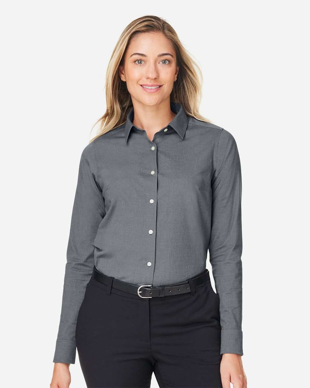 Devon & Jones Wovens XS / Graphite Melange Devon & Jones DG505W Women's CrownLux Performance® Spencer Poplin Dress Shirt