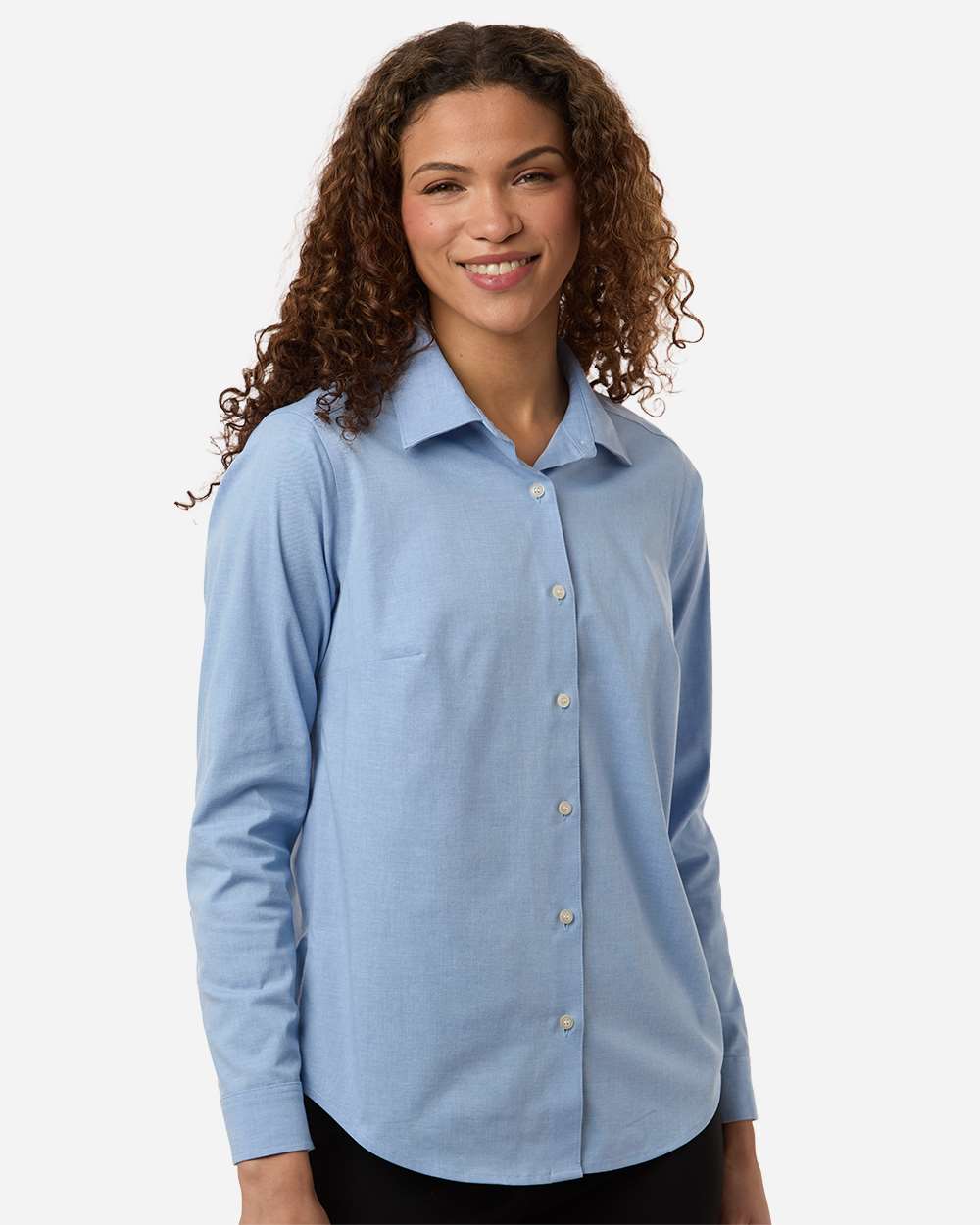 Devon & Jones Wovens XS / Light Blue Melange Devon & Jones DG505W Women's CrownLux Performance® Spencer Poplin Dress Shirt