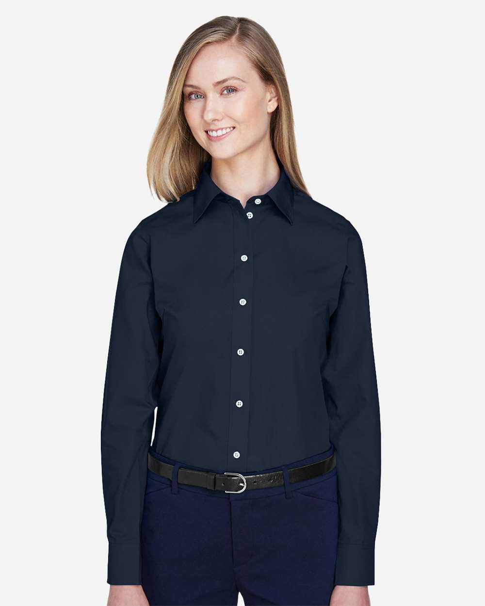 Devon & Jones Wovens XS / Navy Devon & Jones D620W Women's Crown Collection® Broadcloth Woven Dress Shirt