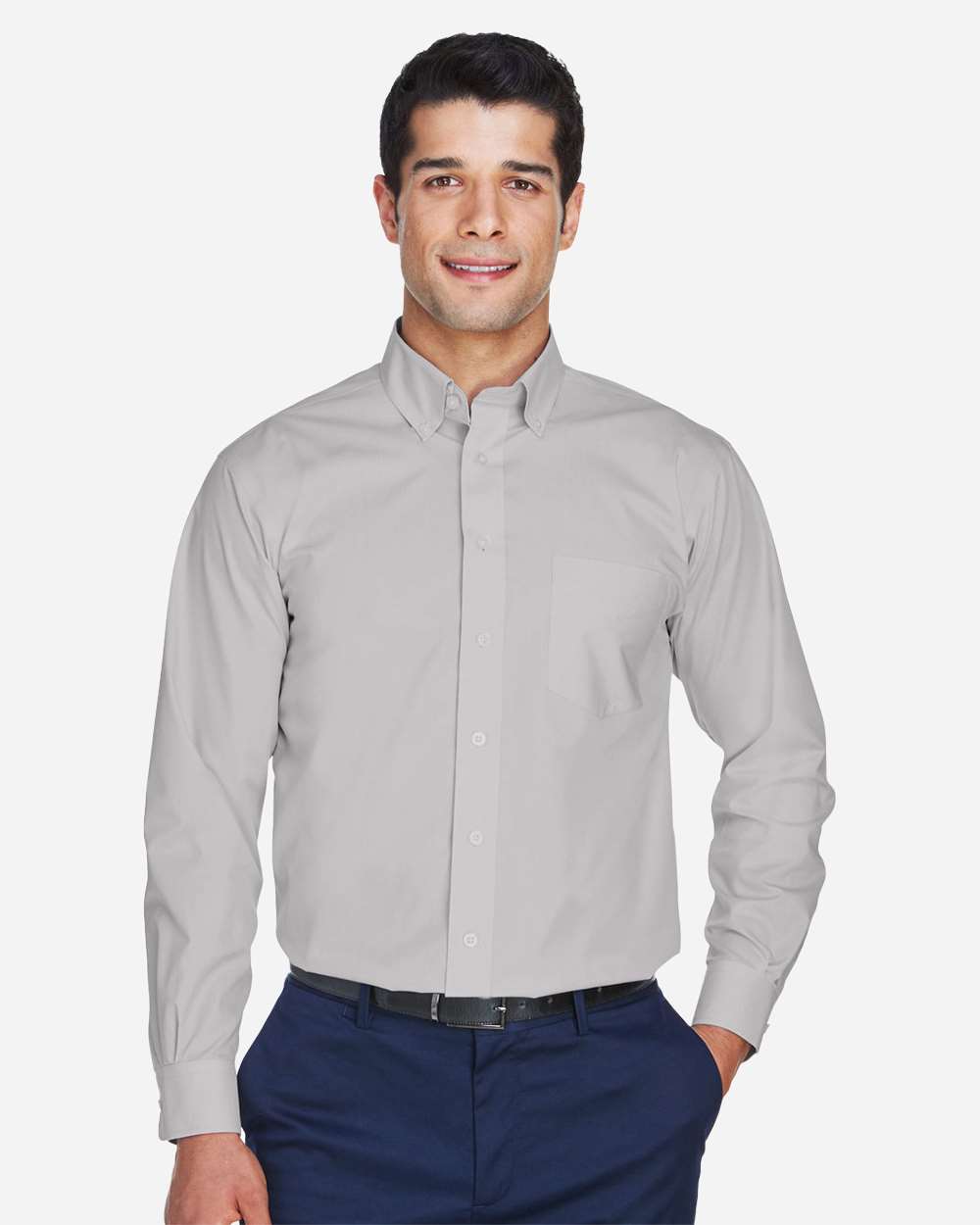 Devon & Jones Wovens XS / Silver Devon & Jones D620 Men's Crown Collection® Broadcloth Woven Dress Shirt