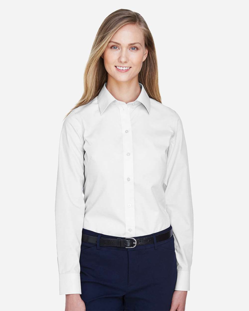 Devon & Jones Wovens XS / White Devon & Jones D620W Women's Crown Collection® Broadcloth Woven Dress Shirt
