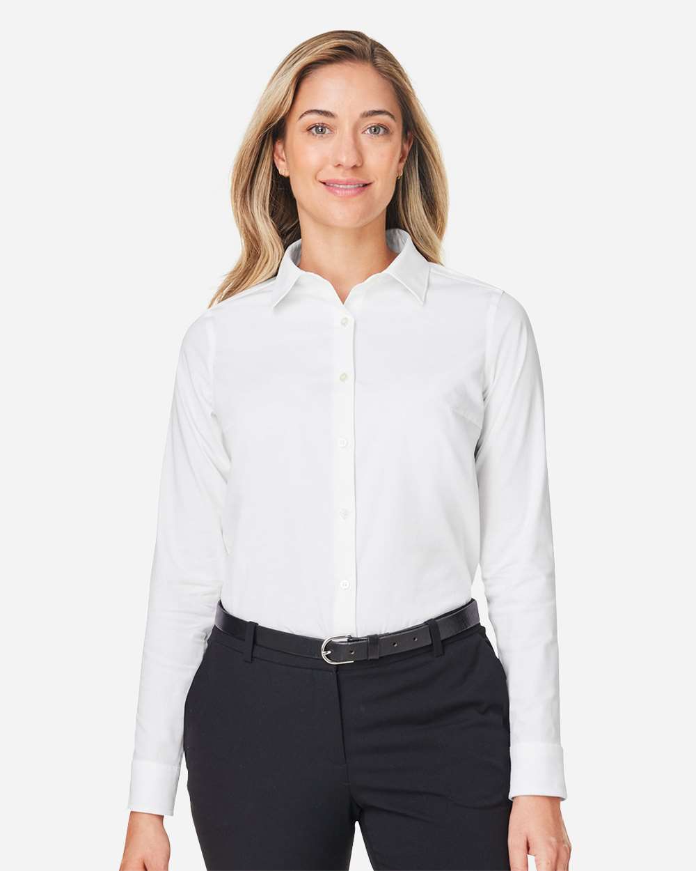 Devon & Jones Wovens XS / White Devon & Jones DG505W Women's CrownLux Performance® Spencer Poplin Dress Shirt