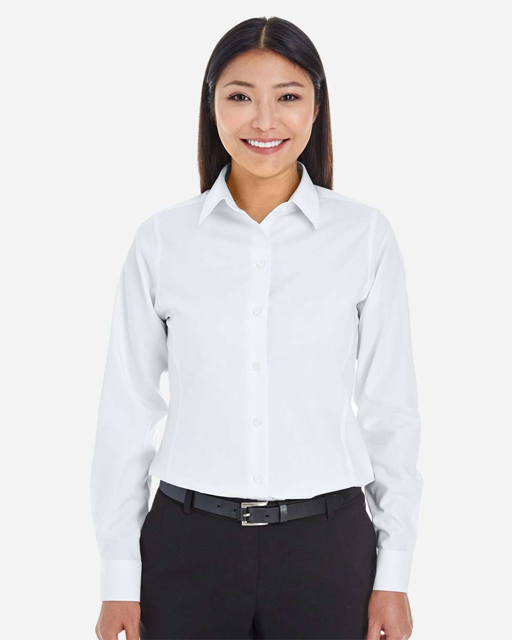 Devon & Jones Wovens XS / White Devon & Jones DG532W Women's Crown Collection® Royal Dobby Woven Dress Shirt