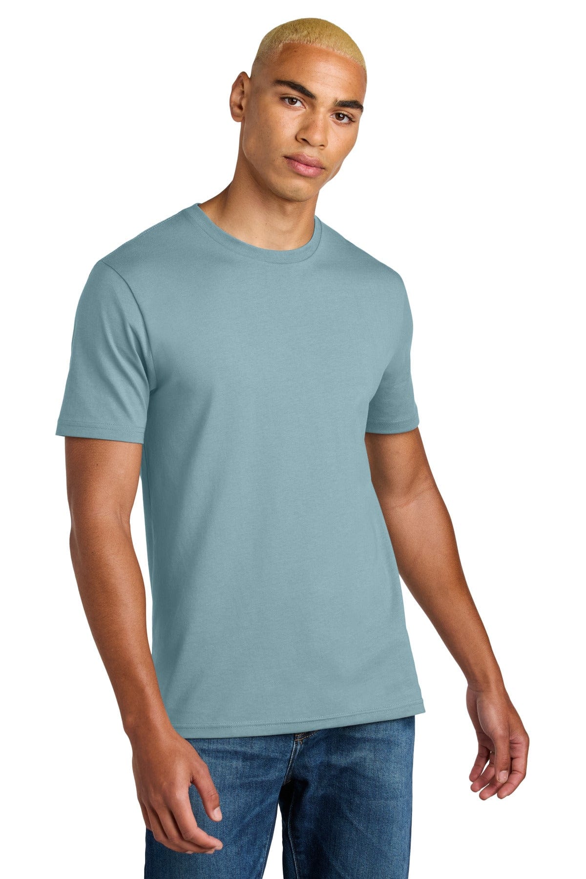District DT106 Perfect Weight Icon Tee in Blue Fog
