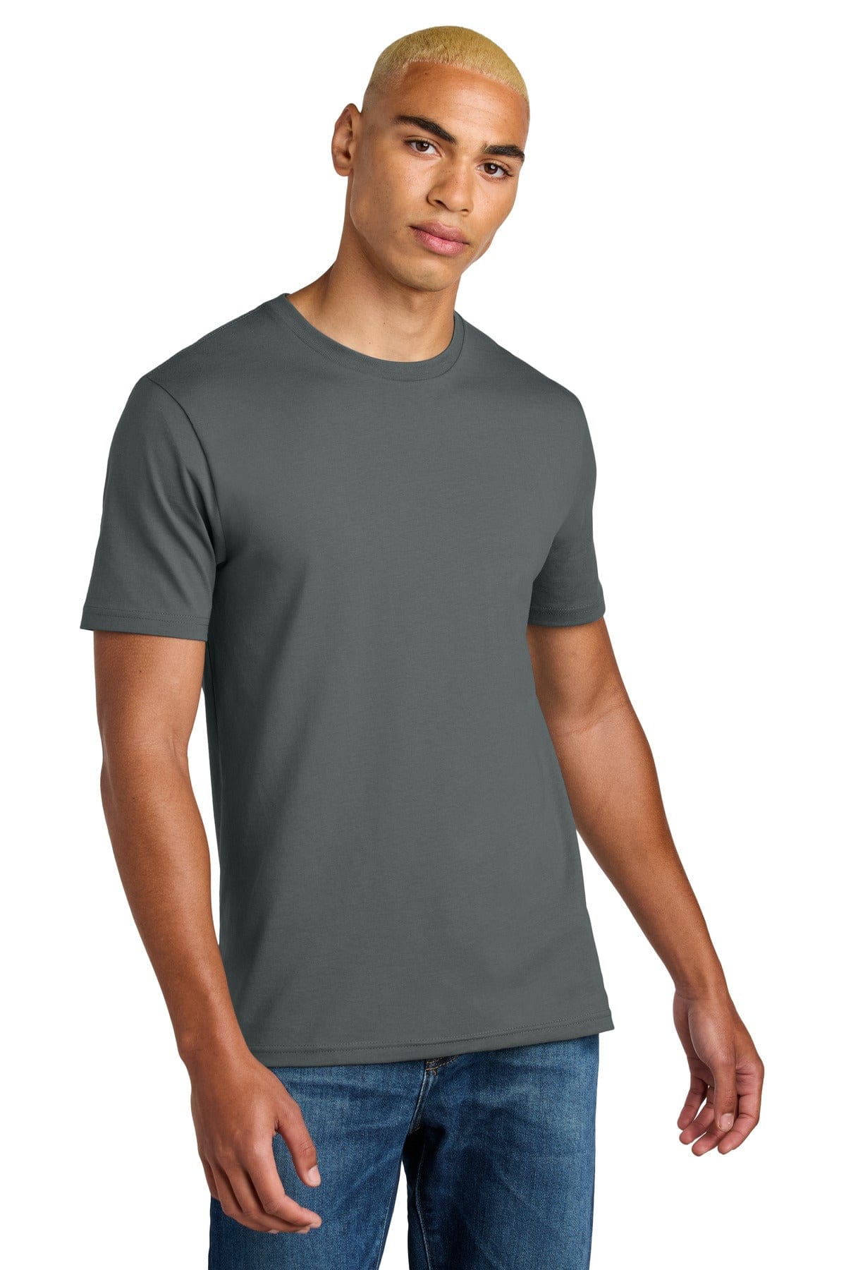 District DT106 Perfect Weight Icon Tee in Metal Grey