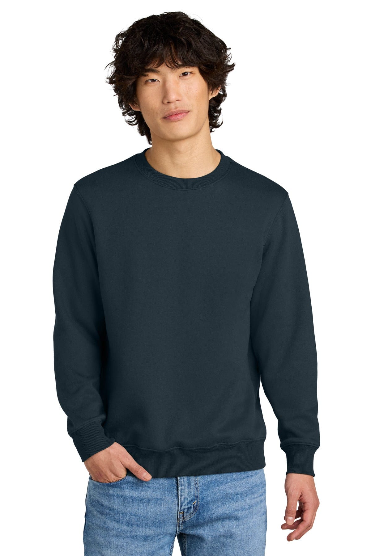 District DT1106 Perfect Weight Fleece Crew in New Navy