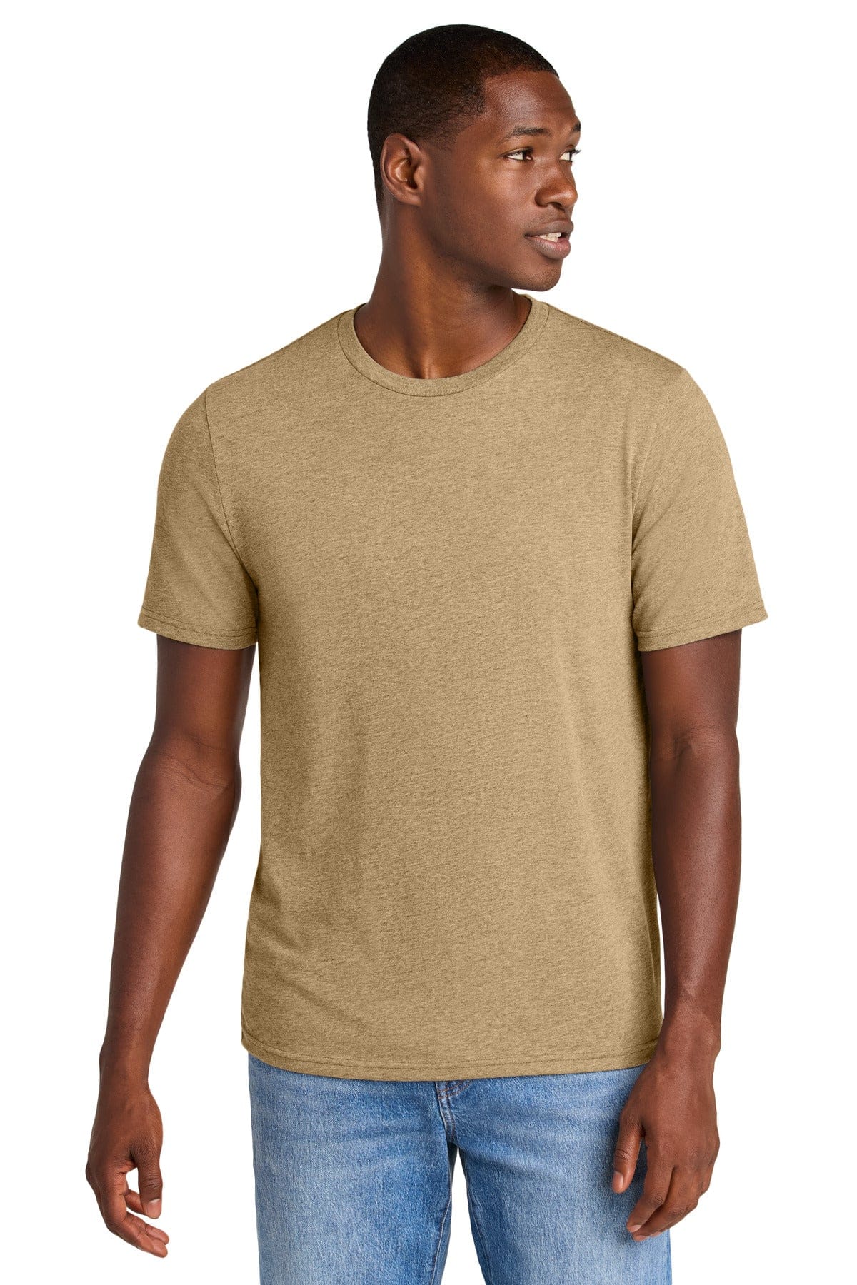 District DT184 Perfect Weight CVC Tee in Dune Heather