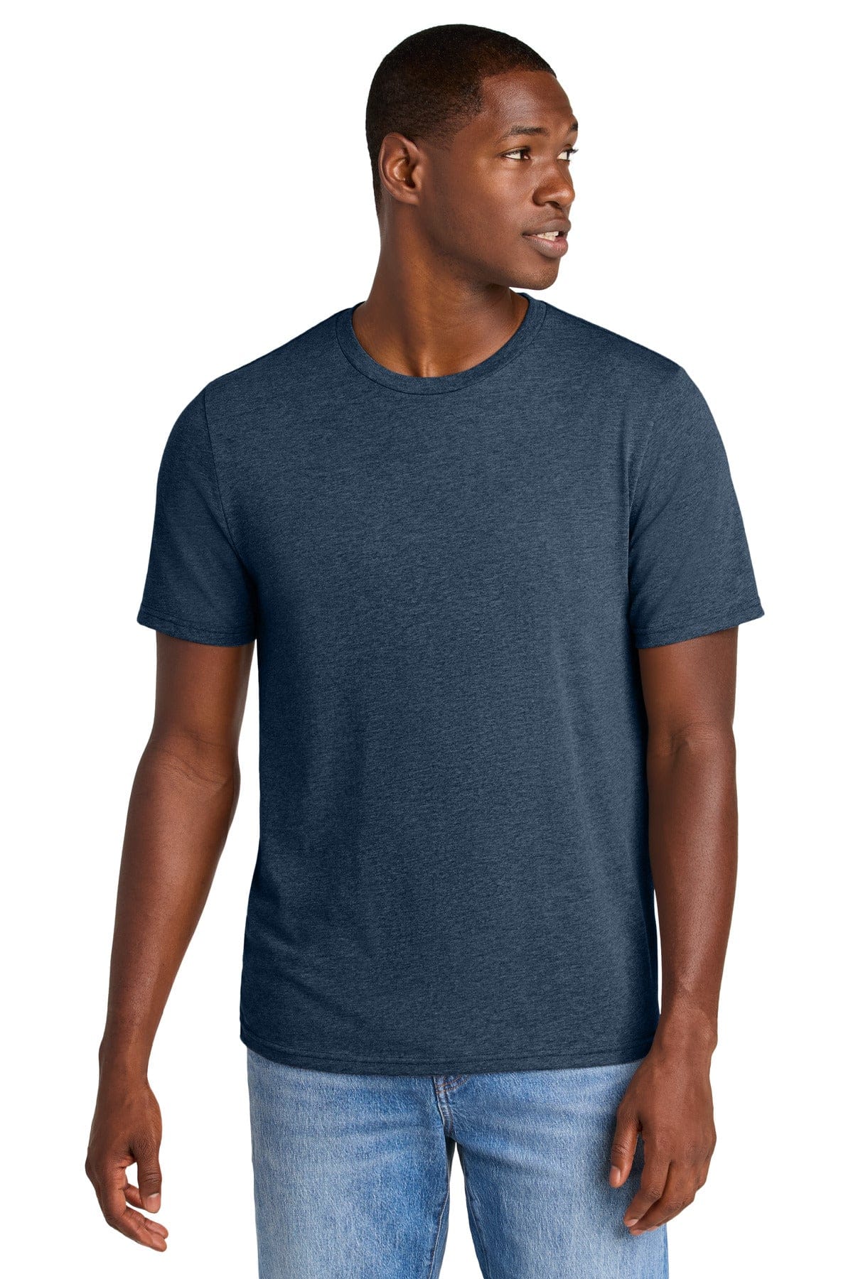 District DT184 Perfect Weight CVC Tee in Heathered Navy