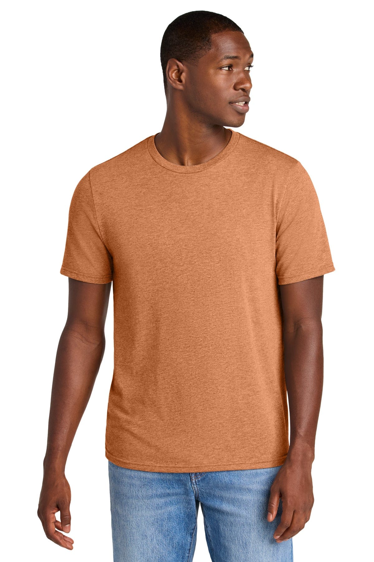 District DT184 Perfect Weight CVC Tee in Sienna Heather
