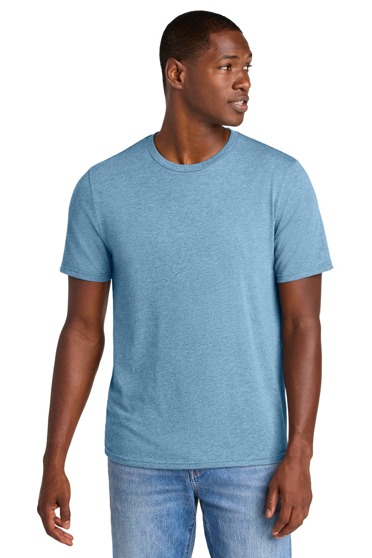 District DT184 Perfect Weight CVC Tee in Tundra Blue Heather