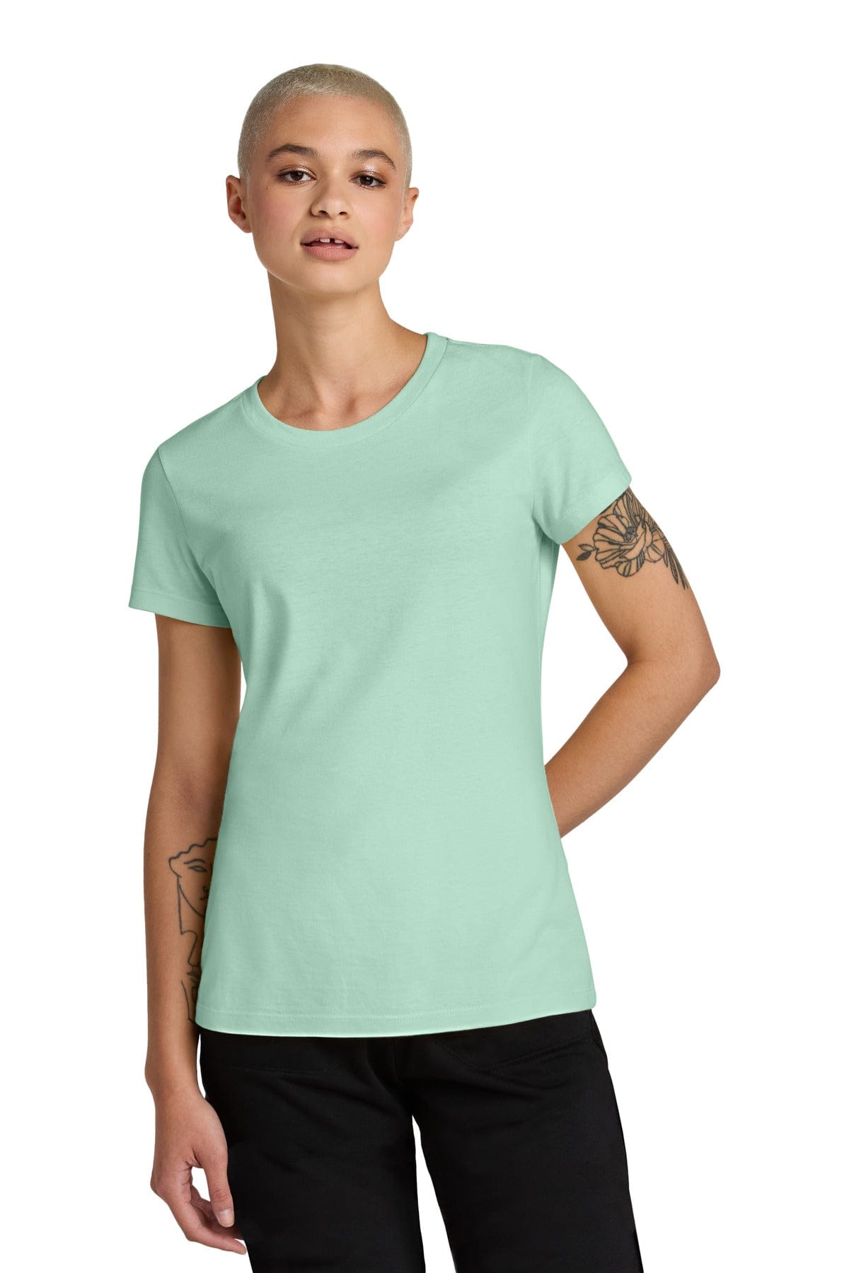 District DT188 Women's Perfect Weight CVC Tee in Frosted Mint