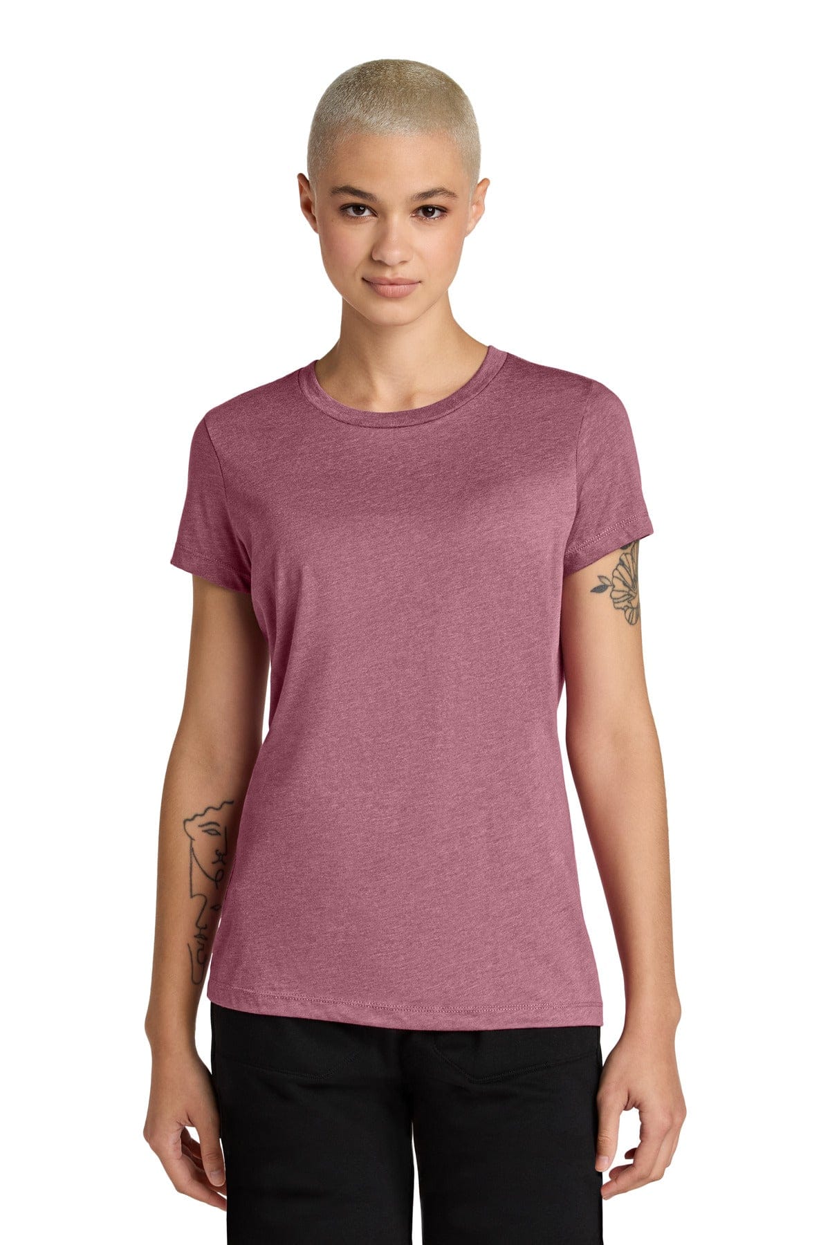 District DT188 Women's Perfect Weight CVC Tee in Orchid Haze Heather