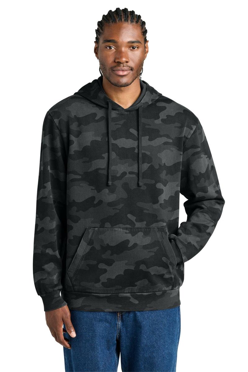 District Wash Camo Fleece Hoodie DT2200C in Black
