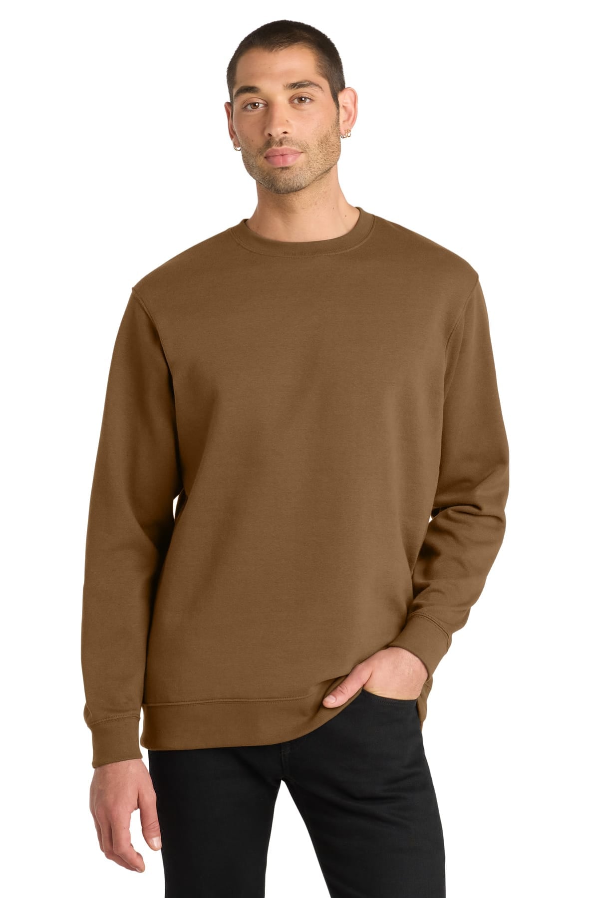 District DT6104 XS / Duck Brown District DT6104 V.I.T. Fleece Crewneck Sweatshirt